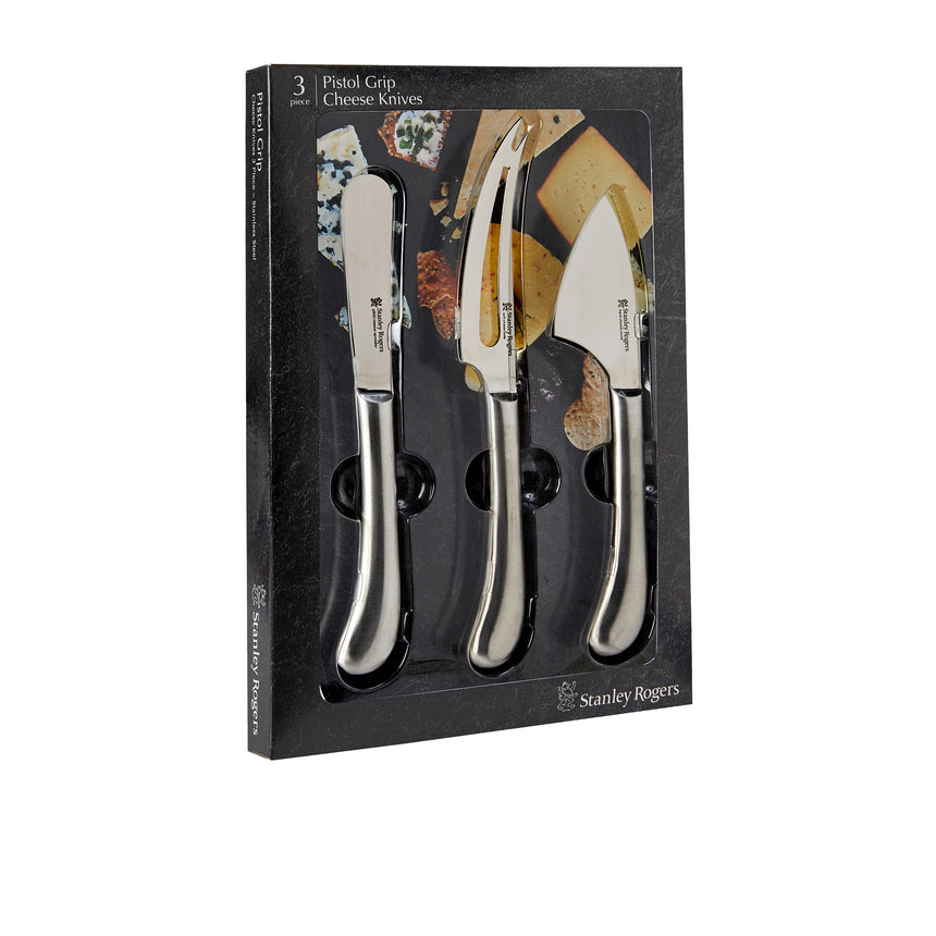 Stanley Rogers Pistol Grip Cheese Knife 3 Piece Set Stainless Steel - Image 02