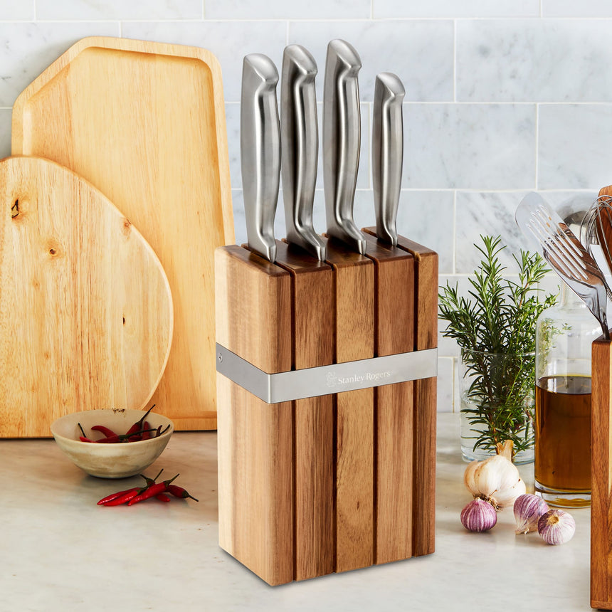 Stanley Rogers 5 Piece Banded Stripe Knife Block Set - Image 05