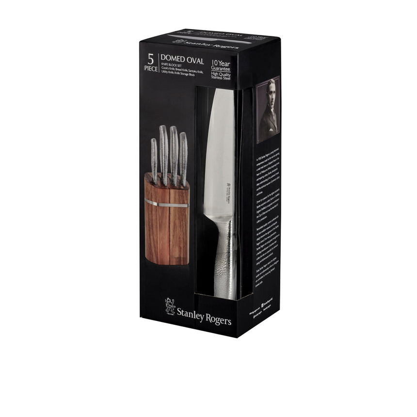 Stanley Rogers 5 Piece Oval Domed Knife Block Set - Image 04