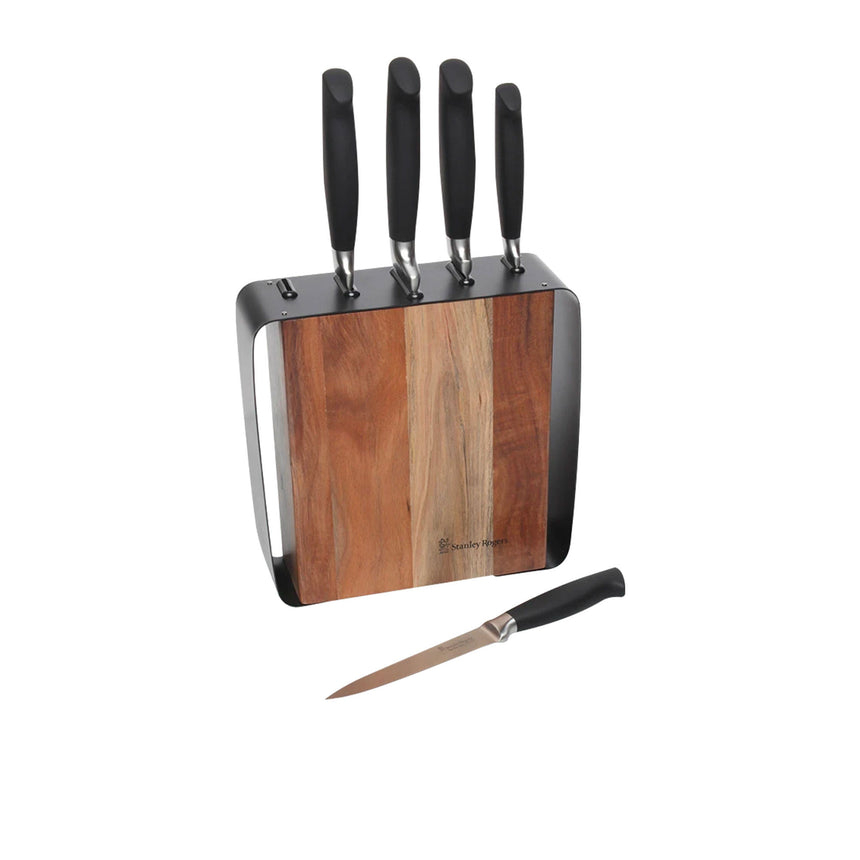 Stanley Rogers 6 Piece Framed Acacia Knife Block Set - Image 01