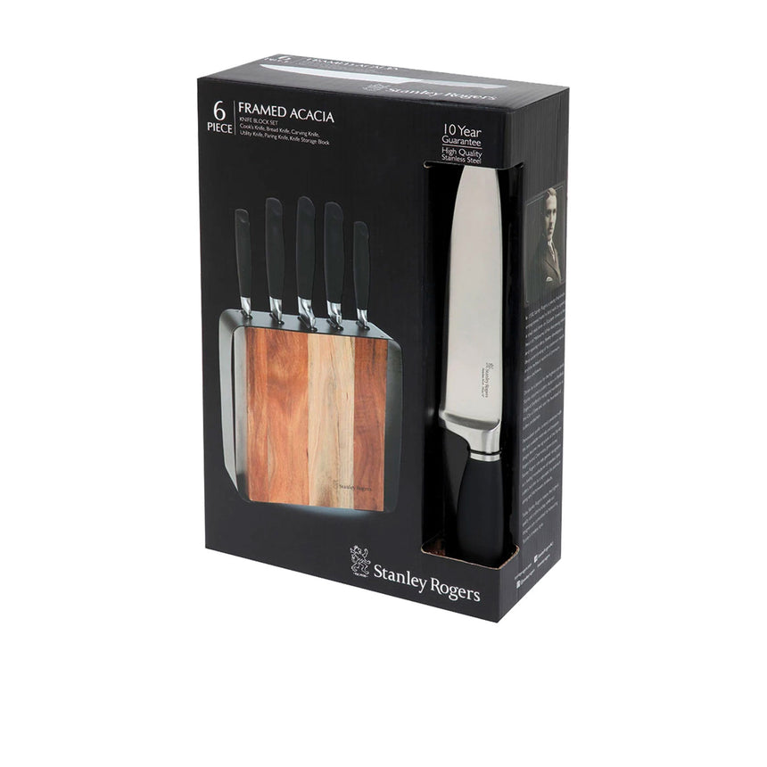 Stanley Rogers 6 Piece Framed Acacia Knife Block Set - Image 06