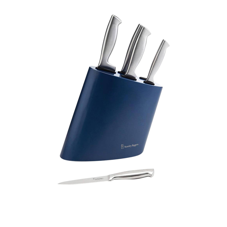 Stanley Rogers 6 Piece Modern Steel Metallic Knife Block Set in Blue - Image 03