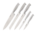 Stanley Rogers 6 Piece Modern Steel Metallic Knife Block Set Mocha - Image 02