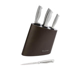 Stanley Rogers 6 Piece Modern Steel Metallic Knife Block Set Mocha - Image 03