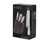 Stanley Rogers 6 Piece Modern Steel Metallic Knife Block Set Mocha - Image 04