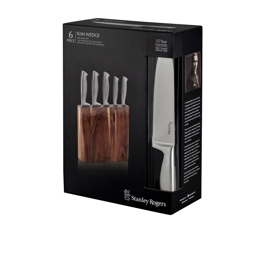 Stanley Rogers 6 Piece Slim Wedge Knife Block Set - Image 06