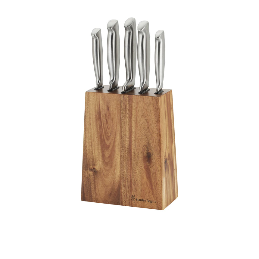 Stanley Rogers 6 Piece Tapered Vertical Knife Block Set - Image 01