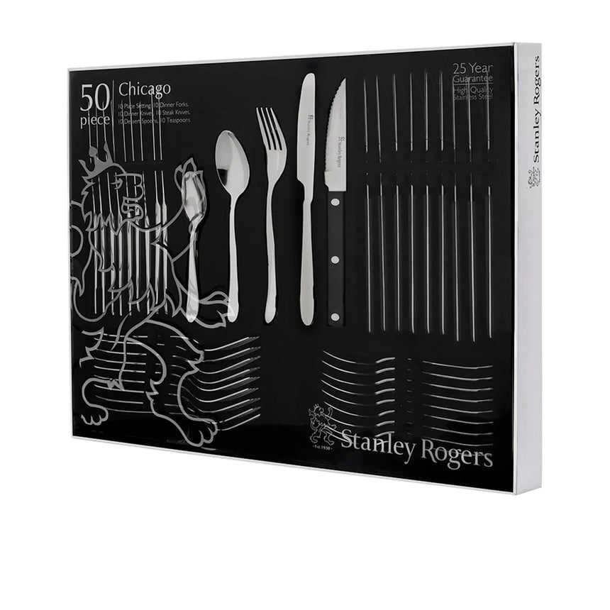 Stanley Rogers Chicago Cutlery Set with Rivetted 50 Piece Steak Knives Silver - Image 04