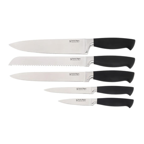 Stanley Rogers 6 Piece Oval Knife Block Set in Black & Timber - Image 02