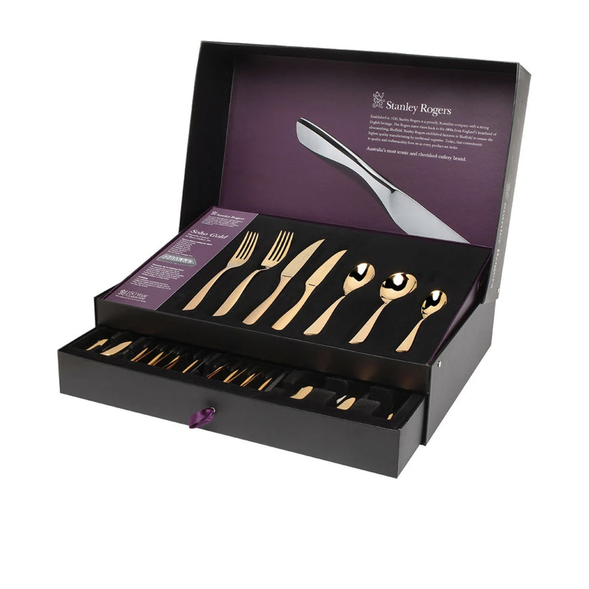 Stanley Rogers Soho 56 Piece Cutlery Set Gold - Image 04