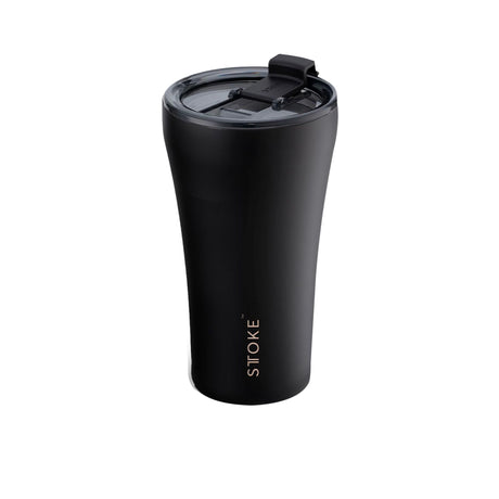 Sttoke Ceramic Reusable Coffee Cup 350ml Luxe in Black - Image 01