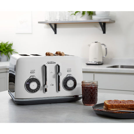 Sunbeam Alinea Select 4 Slice Toaster Ocean Mist in White (TA2840W) - Image 02