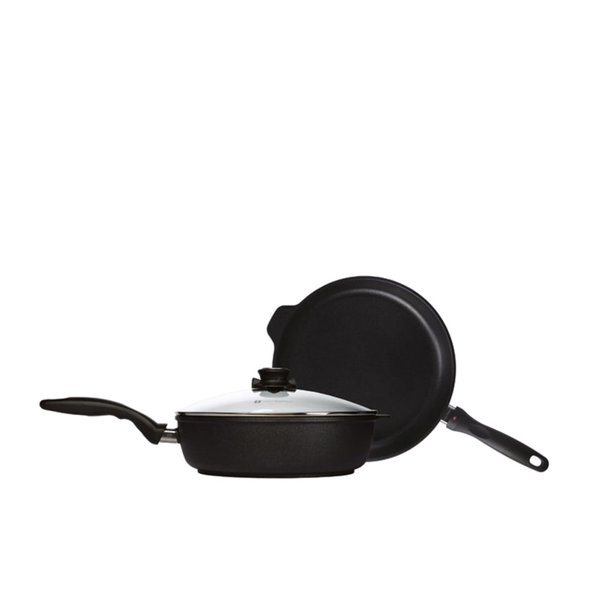 Swiss Diamond XD Induction Saute Pan 28cm and Frypan 28cm with Glass Lid - Image 01