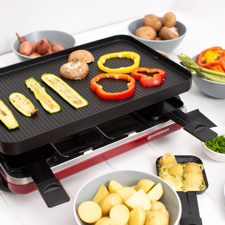 Swissmar Valais 8 Person Raclette Party Grill in Red - Image 02