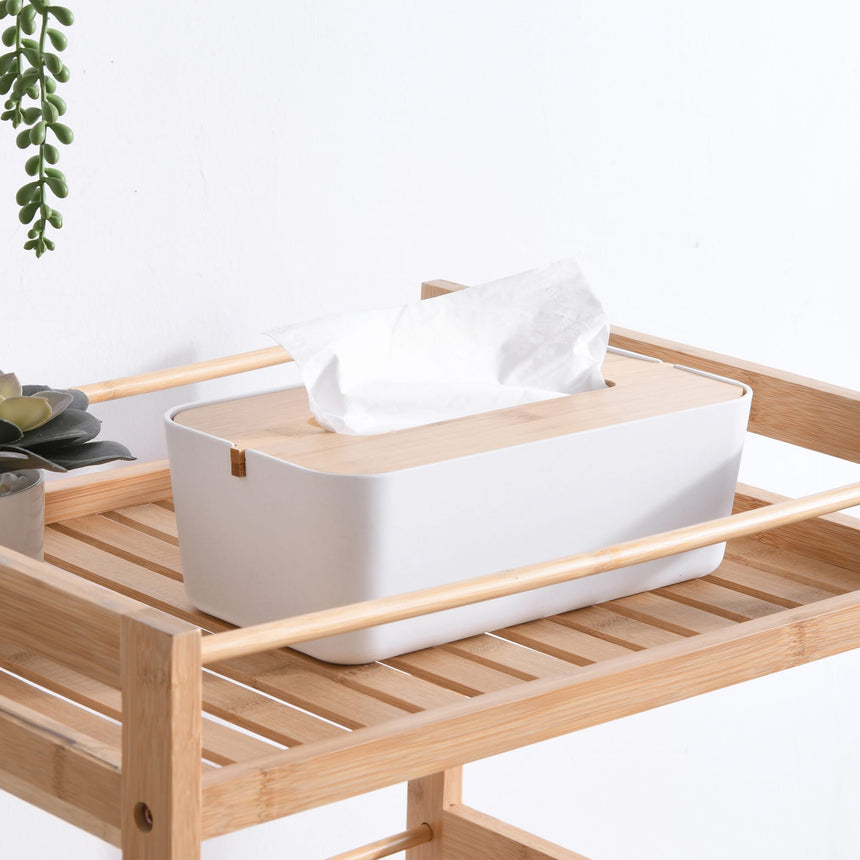 Takara Takae Natural Bamboo Tissue Box White - Image 02