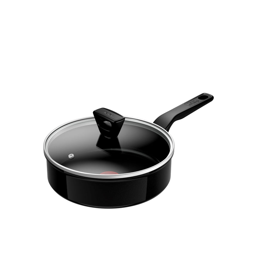 Tefal Renew in Black Ceramic Induction Sautepan with Lid 24cm - 3 Litre - Image 01