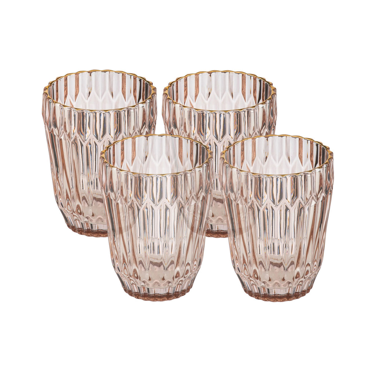 Tempa Amara Lowball Tumbler 250ml Set of 4 Coral - Image 01