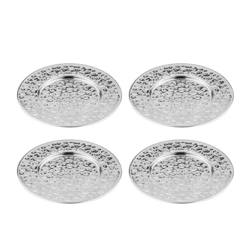 Tempa Spencer Hammered Coaster Set of 4 Silver - Image 01