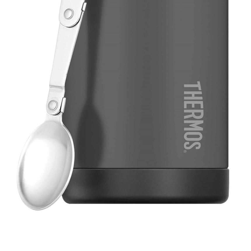 Thermos FUNtainer Stainless Steel Vacuum Insulated Food Jar with Spoon 470ml Charcoal - Image 03