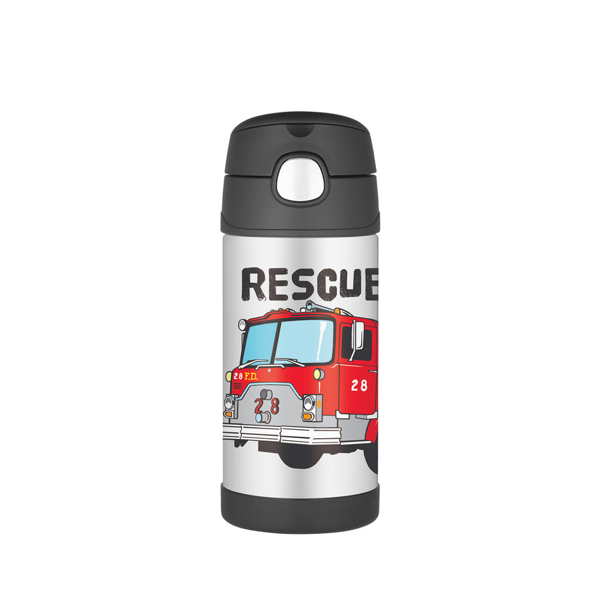 Thermos FUNtainer Stainless Steel Vacuum Insulated Drink Bottle 355ml Fire Truck - Image 01