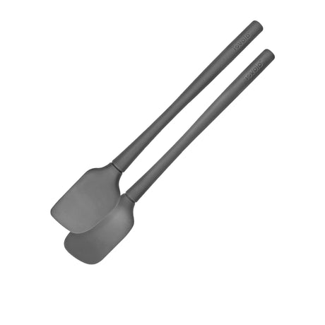 Tovolo Flex-Core All Silicone Mini Spatula and Spoonula 2 Piece Set Charcoal - Image 01