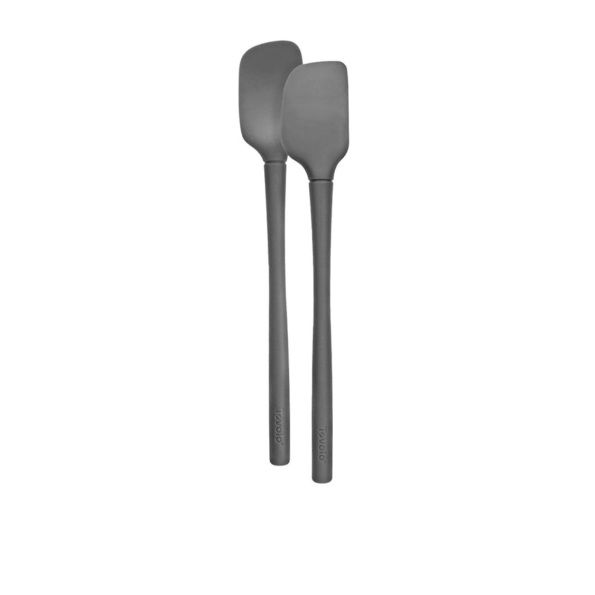 Tovolo Flex-Core All Silicone Mini Spatula and Spoonula 2 Piece Set Charcoal - Image 02