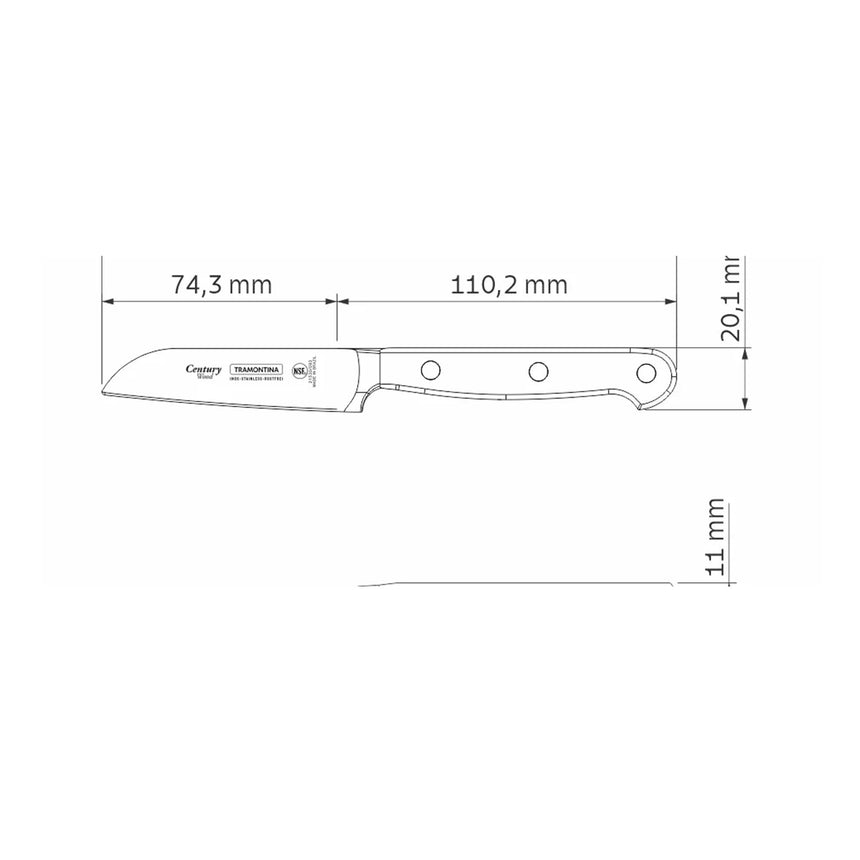 Tramontina Century Wood Vegetable Knife 7cm - Image 03