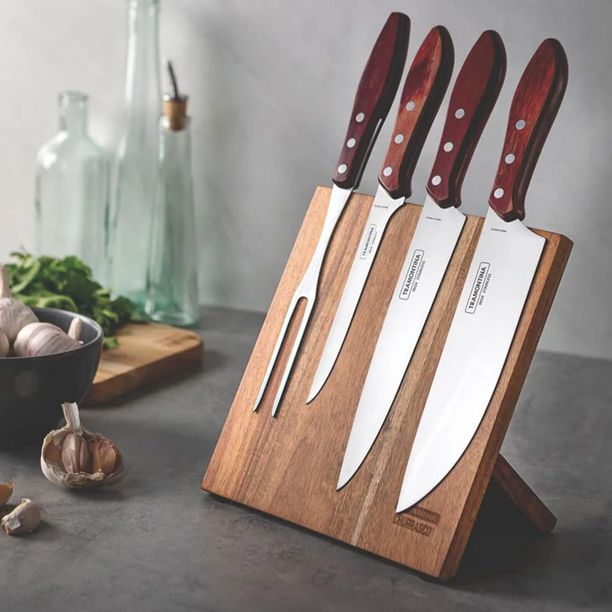 Tramontina Churrasco 5pc Barbecue Knife Block Set Red - Image 03