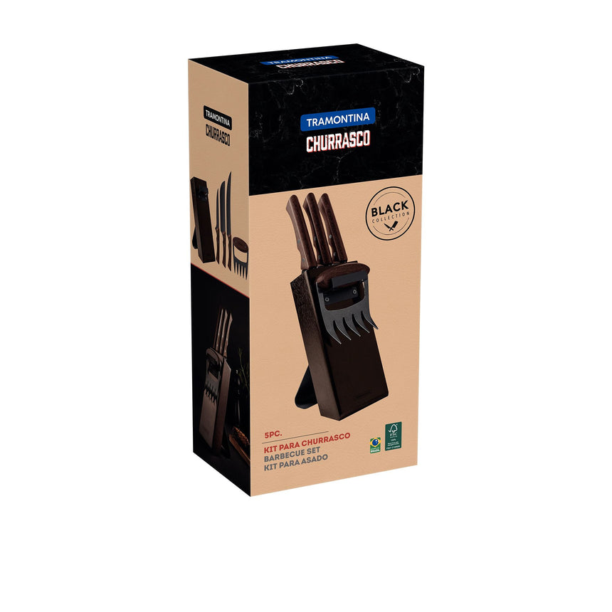 Tramontina Churrasco Black Collection 5pc Knife Block Set - Image 04