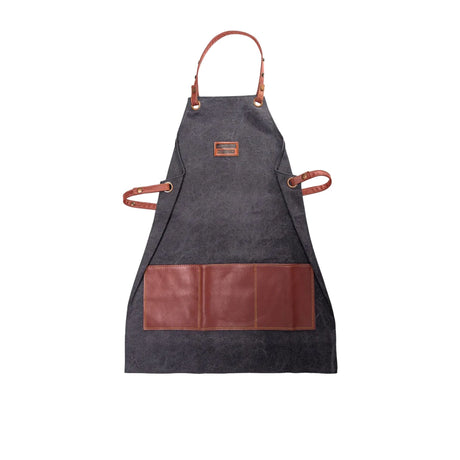 Tramontina Churrasco Black Collection Fabric and Faux Leather Apron - Image 01