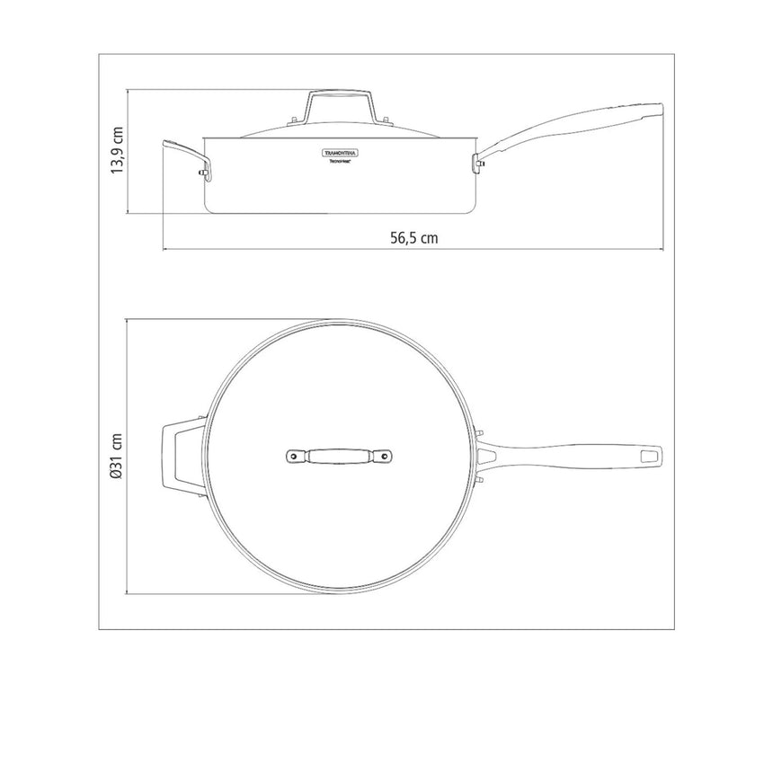 Tramontina Grano Collection Stainless Steel Saute Pan 30cm - Image 05