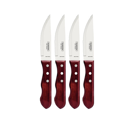 Tramontina Jumbo Polywood Set of 4 Steak Knives in Red - Image 01