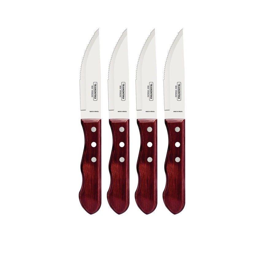 Tramontina Jumbo Polywood Set of 4 Steak Knives in Red - Image 01