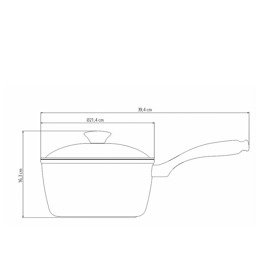 Tramontina Lyon Saucepan 20cm - 2.8L Black - Image 04