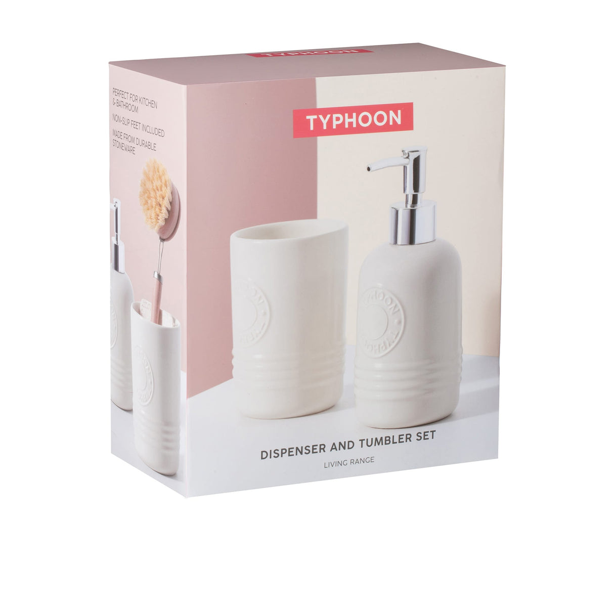 Typhoon Living Dispenser and Tumbler 2 Piece Set Cream - Image 04