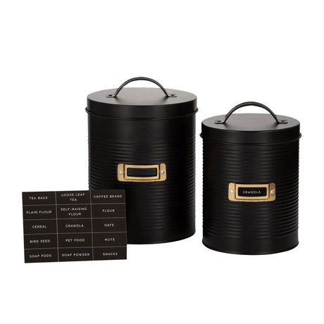 Typhoon Living Otto Storage Canister Set 2 Piece in Black - Image 01