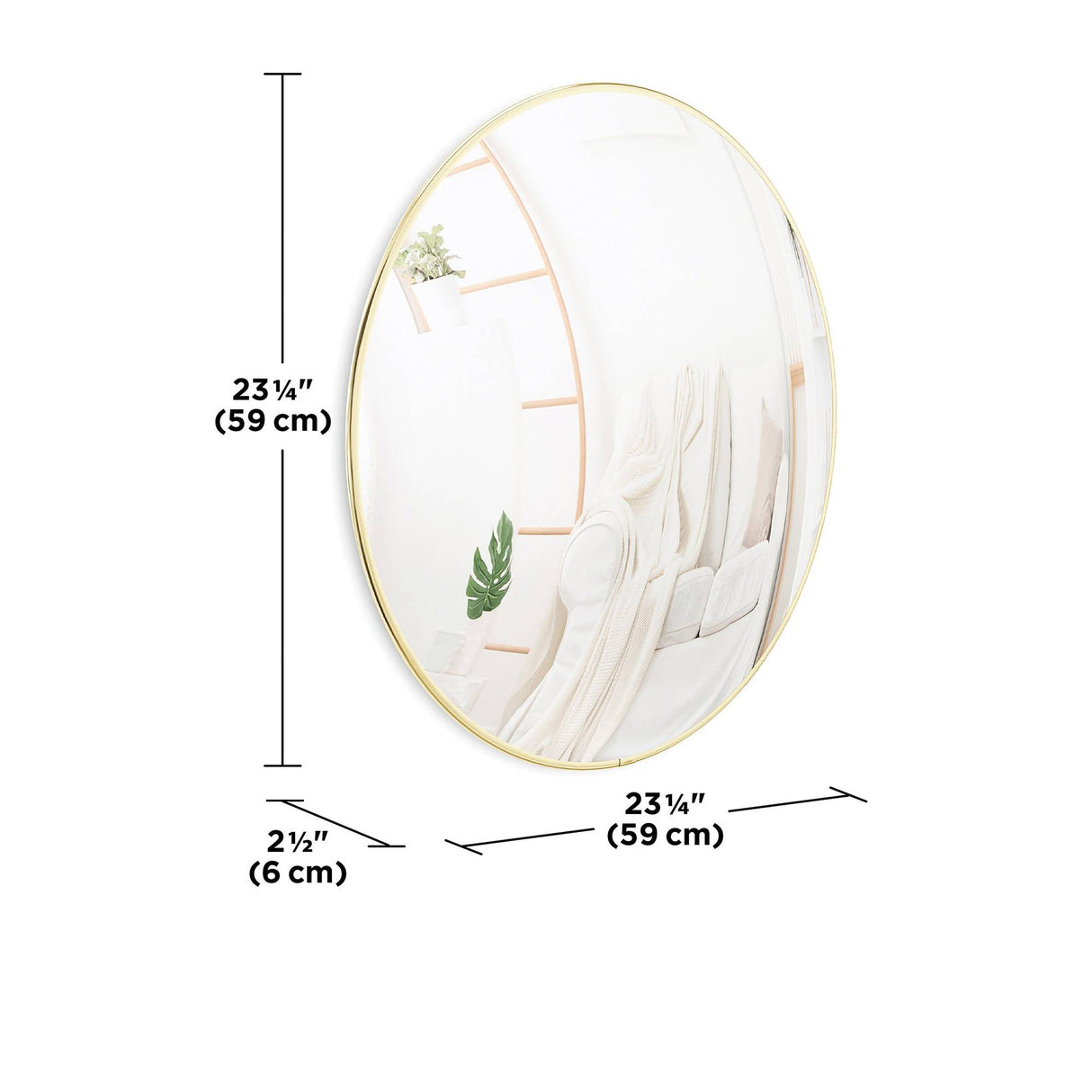 Umbra Convexa Wall Mirror 58cm Brass - Image 03