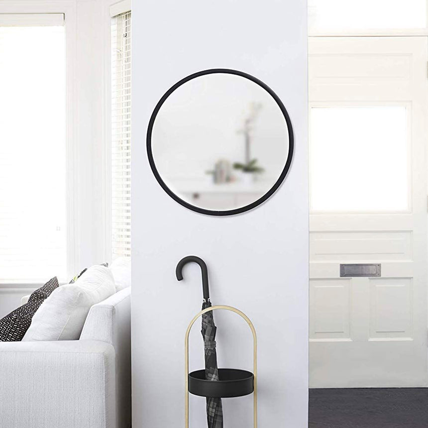 Umbra Hub Round Wall Mirror 61cm Black - Image 02