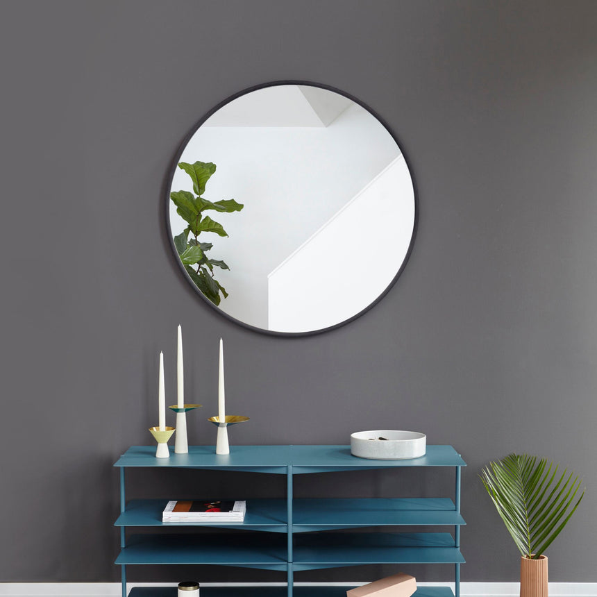 Umbra Hub Round Wall Mirror 94cm Black - Image 06