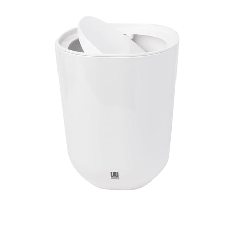 Umbra Step Trash Bin with Lid 6.6L White - Image 01