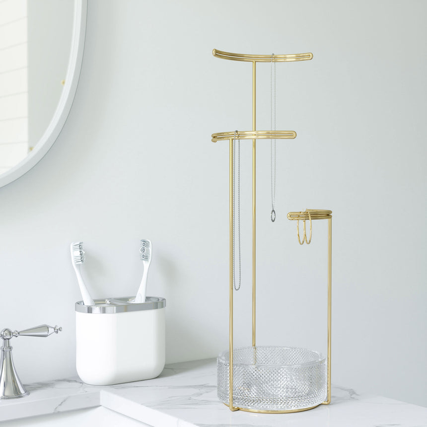 Umbra Tesora Jewellery Stand Brass - Image 05