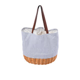 Vibes Barossa 2 Person Natural Wicker & Canvas Picnic Tote Bag Set - Image 01