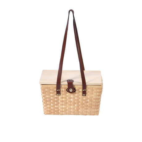 Vibes Barossa 4 Person Natural Wicker Picnic Basket Set Natural - Image 01