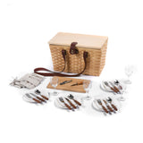 Vibes Barossa 4 Person Natural Wicker Picnic Basket Set Natural - Image 03