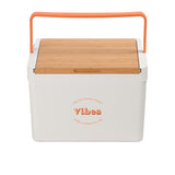 Vibes Portable Cooler Box with Bamboo Lid - Image 01