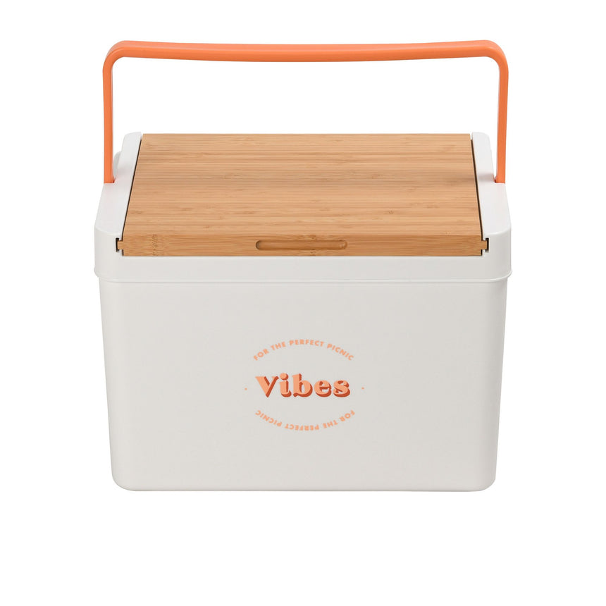 Vibes Portable Cooler Box with Bamboo Lid - Image 01