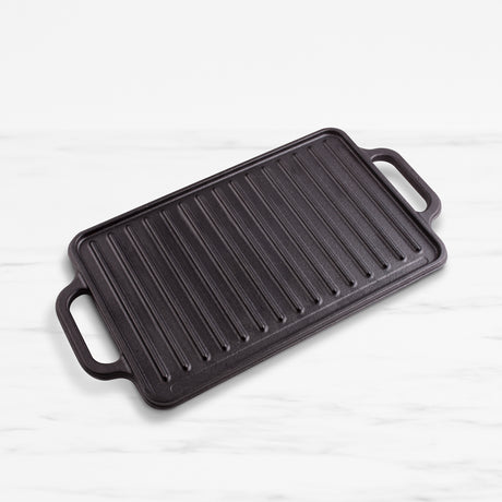 Victoria Seasoned Rectangular Cast Iron Reversible Grill 33cm - Image 01