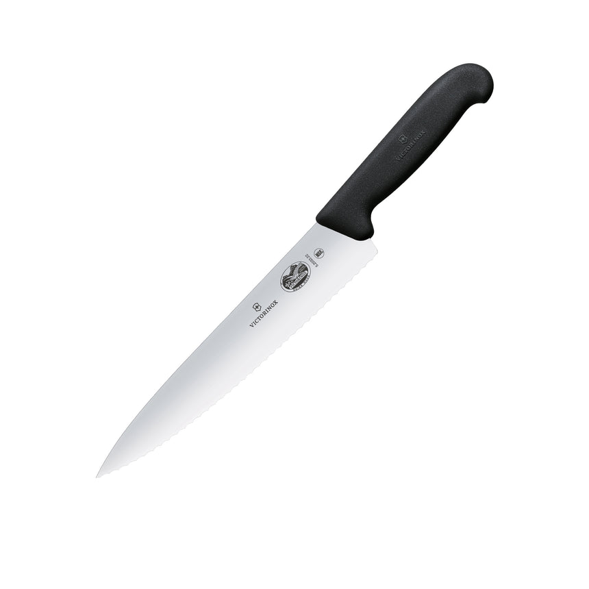Victorinox Fibrox Cooks-Carving Knife Wavy Edge 22cm - Image 01