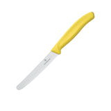 Victorinox Steak and Tomato Knife Round Tip Wavy Edge 11cm Yellow - Image 01