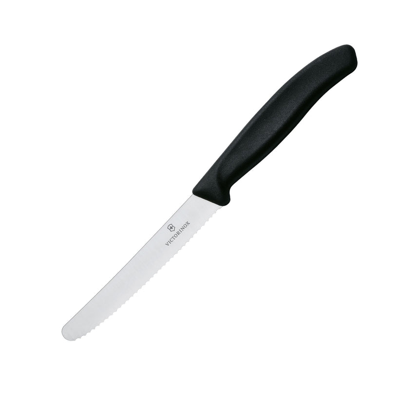 Victorinox Swiss Classic Serrated Tomato & Sausage Knife 11cm Black - Image 01